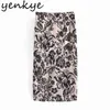 Vintage Gedraped Floral Print Rok Dames Side Rits Hoge Taille Sexy Slits Faldas Mujer Mode Zomer Midi Jupe 210514
