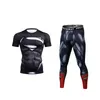 Mannen Sport Kickboksen Set Compressie T-shirt Boksen Bjj Muay Thai Short Fitness Rashguard Mma Training G Suits Survêtements Homme