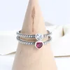 100% 925 Sterling Silver Red/White Zircon Ruby Rings For Women Girl Engagement Anniversary Gift Jewelry J-250
