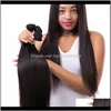 Brazilian Straight 4 Bundles Nonremy Natural Black Color 100 Weaving Uqyai Weaves Bg79H