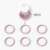 6 pièces couleur unie élastique de base pour filles rose cravate gomme Scrunchie anneau bandes de caoutchouc 2020 ensemble d'accessoires pour cheveux