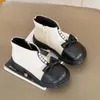 Stivali per bambini 2021 Inverno Ragazze 'Coreano Arco Corto Peluche Scarpe da bambina in pelle calda