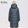 Miegofce winter vrouwen jas lange hoge kwaliteit katoenen jas vrouwen warme jas H-versie eenvoudige parka d21844 211007