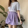 Casual sólido largo perna solta algodão shorts mulheres verão elegante elegante cintura alta calça coreano harajuku menina doce streetwear 210619