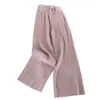 Neploe Winter Autumn Knitted Wide Leg Pant Korean Solid Pit Long Trousers Elastic Lace Up Pants Plus Size Sweatpants 210721