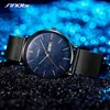 Sinobi High Quality Men's Watches Luxury Quartz Watch Male Fashion Slim Mesh Steel Waterproof Business Clock Relogio Masculino Q0524