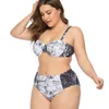 Kvinnors badkläder XL-4XL Bikini Print Push Up Swimsuit Kvinnor Stora storlekar Simdräkt för plus-storlek Bikinis Kvinna Baddräkter 2021