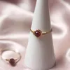 14K 골드 가득 탄생석 천연 가닛 쥬얼리 수제 너클 머무르 BAGUE FEMME 미니멀리즘 BOHO 반지