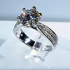 Solitaire 3ct laboratório diamante anel 925 esterlina de prata casal casamento anéis de banda de casamento para mulheres nupcial charme festa jóias