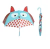 New Kids Cartoon Sunny Rainy Umbrella Animals Frog Tiger Penguin Print Polyester Hanging Long-handle Umbrellas Gifts EWF7557