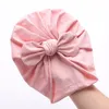 28Pcs/Lot Cute Cotton Bear Ear Turban Hats Candy Color born Infant Baby Boy Girls Beanies 0-4T Fashion Winter Caps Headwraps