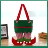 Bolsa de dulces de Navidad Elf Elk Pants Treat Pocket Home Party Regalos Decoración Regalos de Navidad Titulares Festival Accesorios WY1415