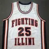 Nikivip #5 Deron Williams #13 Kendall Gill #25 Nick Anderson #33 Kenny Battle Illinois Fighting Illini College Retro Basketball Jersey Mensed