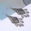 Mode bohème longues boucles d'oreilles Brincos déclaration Vintage ethnique goutte gland fleur Boho boucles d'oreilles pour les femmes