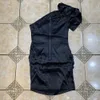 Ocstrade Bodycon Dress Sexy One Shoulder Black Summer Women Short Sleeve Night Club Party es 210527
