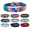 Soft Canvas Colorful Print Dog Collars Adjustable Pin Buckle Dog Collar Rings Pet Dog Supplies will and sandy