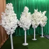 Colorful Artificial Cherry Blossom Tree Roman Column Road Leads Wedding Mall Opened Props Iron Art Flower Doors