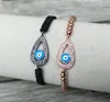 5Pcs Micro Pave CZ Turkish Style eye teardrop Connector Charm Beads Bracelet Braided Macrame handcraft Jewelry Gift BG146