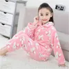 겨울 아이 Pijamas Flannel Sleepwear 소녀 소년 소년 잠옷 Pajamas Coral Fleece 잠옷 세트 3-13T 의류 Nightwear / homewear 211130