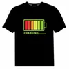 Hommes Femmes Son Activé LED T-shirt Surdimensionné Noir Une Couleur T-shirts Rock Disco DJ Esthétique T-shirts Couple T-shirt Décontracté 6XL 210322