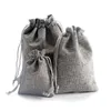 50pcs Gift Bag Vintage Style Natural Burlap Linen Jewelry Travel Storage Pouch Mini Candy Jute Packing Bags christmas gift box3809875