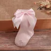 Meisjes Grote Bow Sokken Peuter Katoenen Sok Effen Kleur Kinderen Sokken Kinderen Mid Tube Footsocks Mode Baby Schoenen 6 Kleuren Optionele BT6578