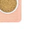 Square for Food Dog Cat Feeding Mat Simple Solid Color Placemat Pet Bowl Pad Silicone Nonslip 210320