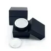 Matte Black Gel Nail Polish Jars 5ml Square Acrylic Cream Bottle Empty 5g Cosmetic Jar for Painted Glue Powder