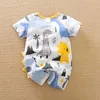 Arrival In Stock Summer and Spring Baby Dinosaur Print Bodysuit One Pieces baby Clothes 210528