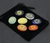 Set di pietre chakra naturali Cristalli curativi, pietra di palma levigata, meditazione, Reiki, energia RRE11959