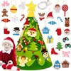 Diy filt julgran med sträng ljus fest dekor för hem 2022 julgran prydnad Santa Claus Xmas träd år 211122