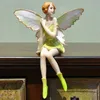 Flower Fairy Angel Figurines Hem Prydnad Fairy Garden Miniatyr Resin Vacker tjej Figuriner Bröllopsgåvor 210804