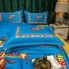 Blue Designer Bedding Sets Cover Bohemia Fashion Printed Cotton Queen Size High Quality Horse Luxury Comforters Set