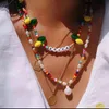 Semplici nuovi artigli colorati bohémien Perle barocche fatte a mano Frhwater Catena di gioielli in acciaio al titanio 316 accsori