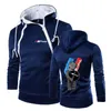 2023 BMW Casual Solid Men Hoodies Diagonal Zip Długie rękaw Bluza Elegancka popularność Harajuku Wygoda