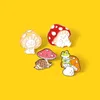 Cartoon Mushroom pins brooches Animal Enamel Brooch Lapel pin badge fashion jewelry for women children will and sandy