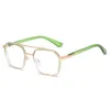 ファッションサングラスフレームレトロメンズメタルビッグフレームパイロットメガネダブルビームゴーグル透明透明ガラス眼鏡眼鏡