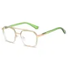 Mode Zonnebril Frames Retro Mannen Metalen Grote Frame Pilot Glazen Dubbele Balk Goggle Transparant Clear Glas Bril Bril