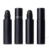 10MLStorage BottlesBlack Essential Oil Bottle Glass Roll On Perfume Bottles Obsidian ball bearing Crystal Roller Ball BottlesZC453