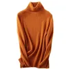 100% merino ull turtleneck tröja kvinnor höst vinter varm mjuk stickad pullover femme jumper cashmere 210922