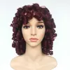 Hot Selling Fashion Bob Curly Hair Short Rihhna Wine Red Wavy Wig Simulation Brasilian Human Hair Wigs Y Demandfactory Direct