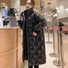 Черный хлопчатобумажный теплый свободный большой размер куртка женская парковка мода зима с длинным рукавом сплошной цветной улица все-спитная пальто 210928
