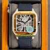 Eternity Watches V3 Version améliorée RRF 0015 Horloge Skeleton 0009 Swiss Ronda 4S20 Montre à quartz pour homme Lunette bicolore Démontage rapide Bracelet en cuir Super 0037