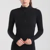 Tenue de Yoga femmes veste de Sport à manches longues haut court fermeture éclair chemise Fitness entraînement vêtements de Sport femme Sport course manteaux 2021