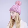 Gorro/caveira tampa de moda de inverno chapéu feminino de malha quente chapéus para mulheres críticas de menina pom cápsula feminina/crânio