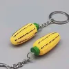 Fashion Simulation Corn Keychain Mini Mat Plast Pendant Nyckelring Geometrisk Enkel PVC Telefon Charm Tillbehör