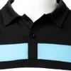 Noir Polo Chemises Hommes Splice À Manches Longues Para Hombre Casual Slim Streetwear Respirant Coloré Patchwork Homme Hommes T-shirt 210524