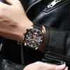 Relogio Masculino Curren Herrenuhren Top-Marke Luxus Chronograph Big Dial Uhr Männer Leder Blau Gold Herren Armbanduhr 210527