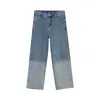IEFB Printemps Couleur Bloc Patchwork Vintage Jeans Pour Hommes Mode Coréenne Lâche Droite Denim Toursers Streetwear 9Y5418 210524