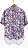 Casual Multicolor Cartoon Shirt Mannen Vrouwen 1: 1 Hoge Kwaliteit Lange Zoom Pocket Blouse